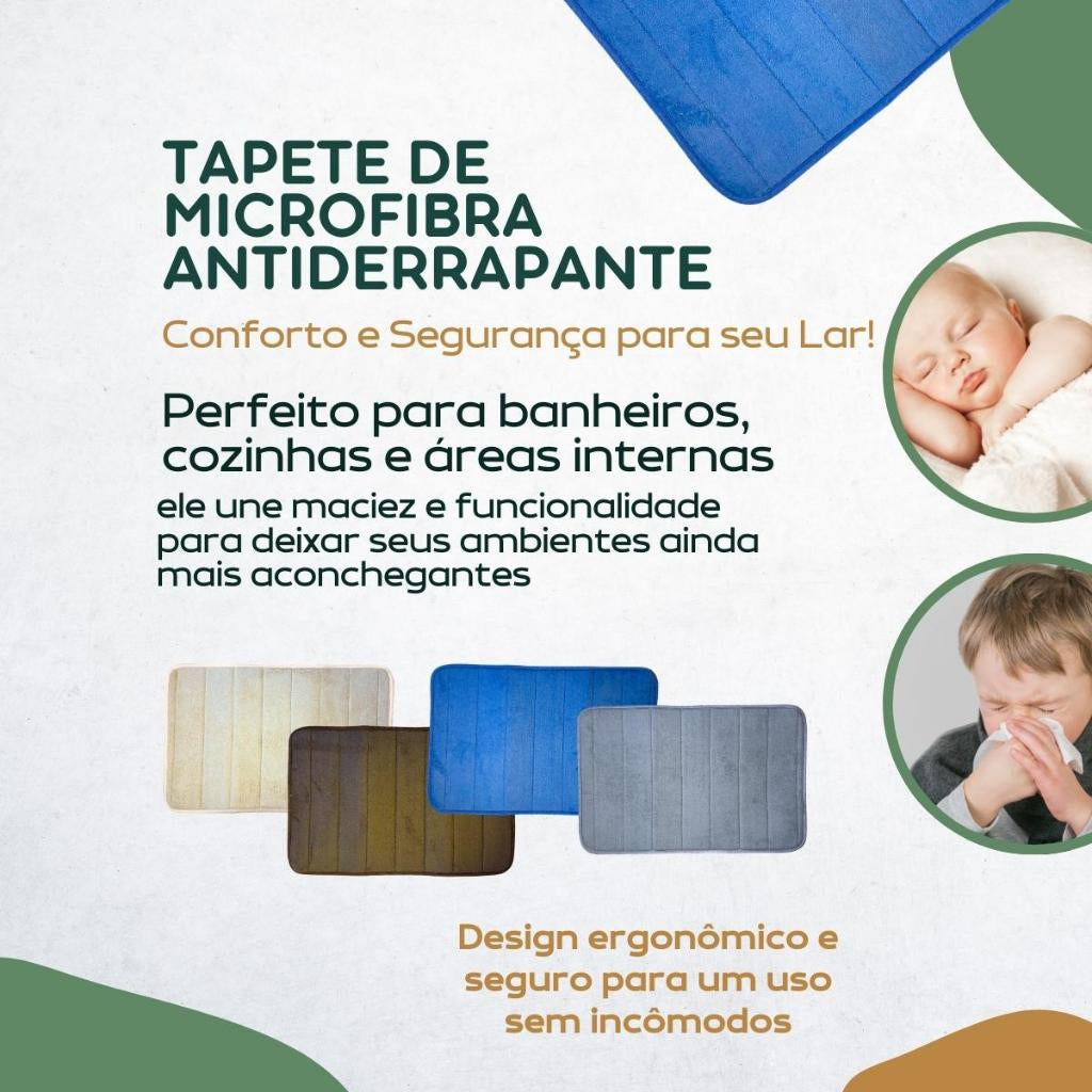 Tapete De Banheiro Macio Antiderrapante Ultra Absorvente 60x40